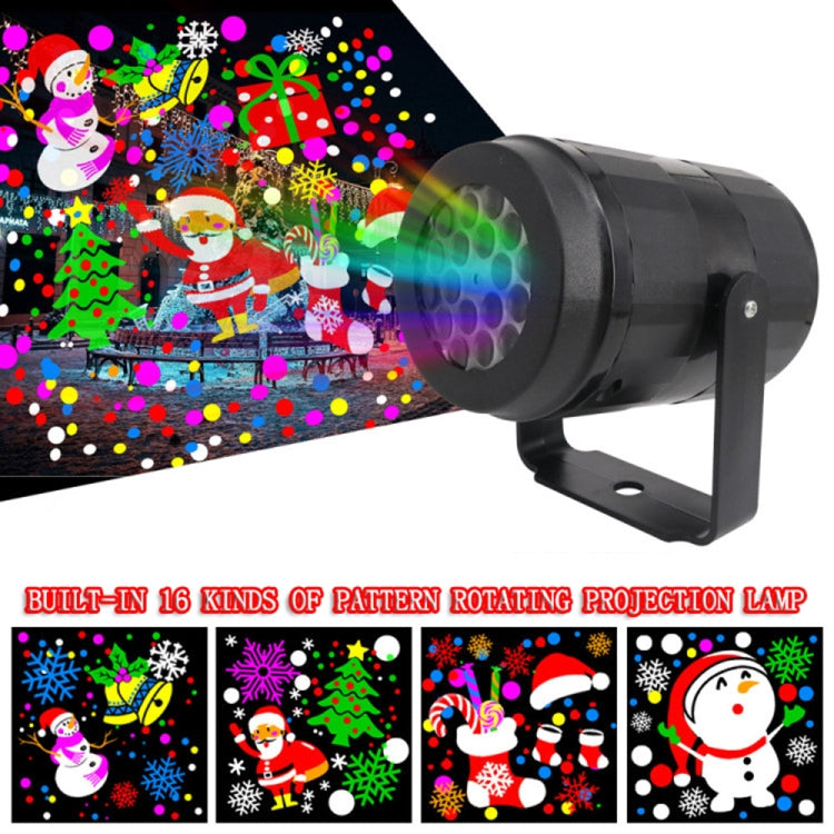 Proiettore per decorazioni natalizie con fiocco di neve a LED da 4 W con 16 motivi, EU Plug, US Plug, UK Plug, AU Plug, USB 5V