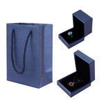 Borsa regalo per gioielli in pelle PU con pennello, Dark Blue Ring Box, Dark Blue Necklace Box, Royal Blue Handbag, Date Red Ring Box, Date Red Necklace Box, Wine Red Handbag