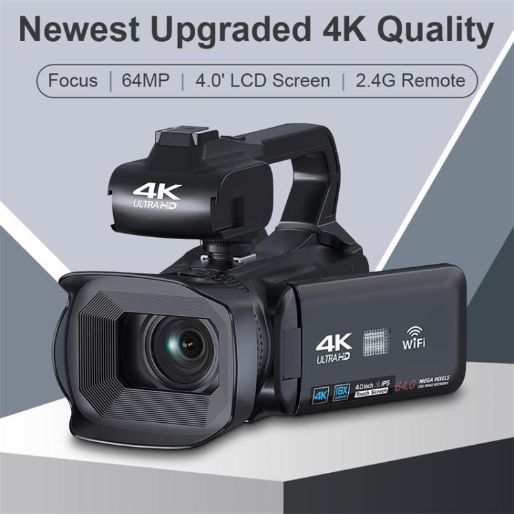 Videocamera digitale portatile 4K 64MP con zoom 18x