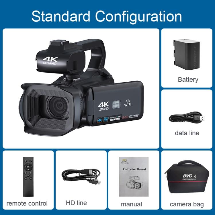 Videocamera digitale portatile 4K 64MP con zoom 18x