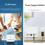 VR312 4G LTE Router 4G CPE FDD/TDD Card Mobile Router MOD Malese Versione EU Plug, VR312 EU Plug White