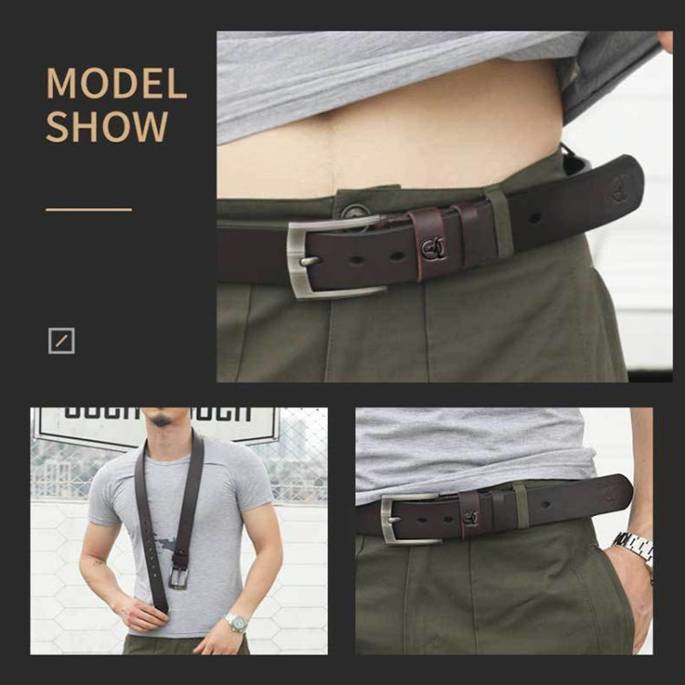 BULL CAPTAIN 01 Cintura resistente all'usura in vacchetta ispessita con fibbia ad ardiglione, lunghezza:, 110cm (Smooth Brown), 115cm (Smooth Brown), 120cm (Smooth Brown), 125cm (Smooth Brown), 110cm (Burr Brown), 115cm (Burr Brown), 120cm (Burr Brown)...