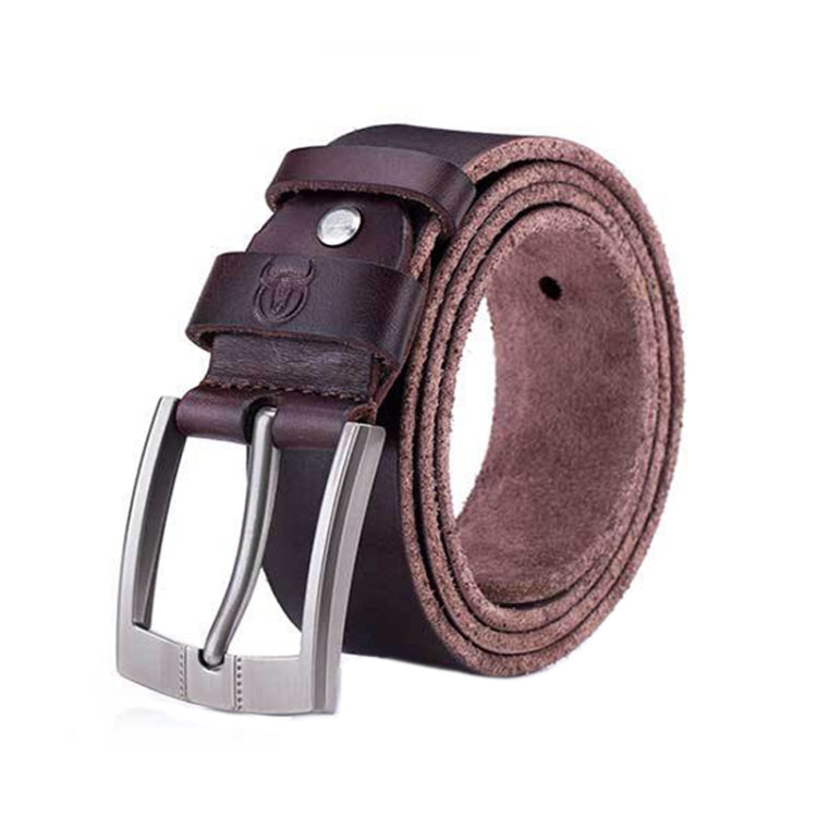 BULL CAPTAIN 01 Cintura resistente all'usura in vacchetta ispessita con fibbia ad ardiglione, lunghezza:, 110cm (Smooth Brown), 115cm (Smooth Brown), 120cm (Smooth Brown), 125cm (Smooth Brown), 110cm (Burr Brown), 115cm (Burr Brown), 120cm (Burr Brown)...