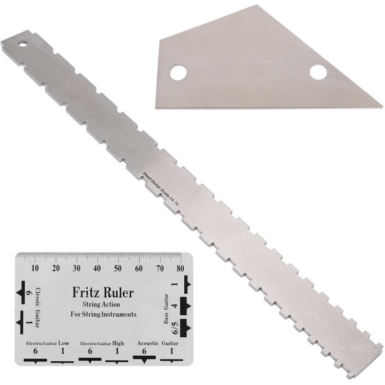 GNR3 Righello per manico per basso di misurazione in acciaio inossidabile, stile:, Double Teeth, Double Teeth+String High Ruler, Double Teeth+Leveling Ruler, Double Teeth+Leveling Ruler+String High Ruler