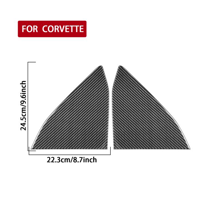 Adesivo decorativo triangolare per finestrino posteriore per Chevrolet Corvette C8, 2 pezzi/set
