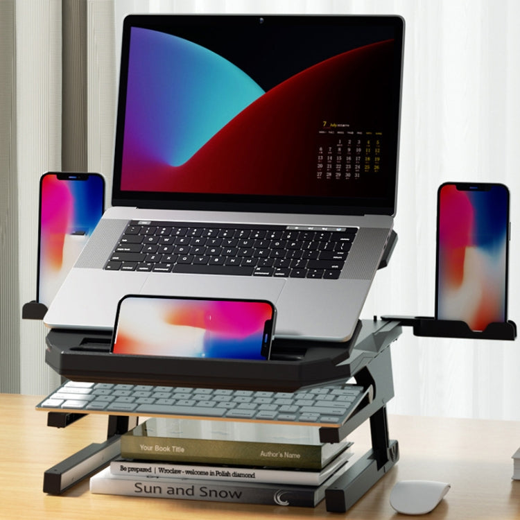 Staffa per alzare il computer in alluminio con supporto per laptop pieghevole a doppio strato