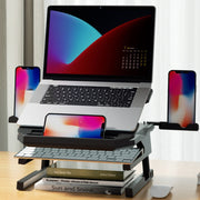 Staffa per alzare il computer in alluminio con supporto per laptop pieghevole a doppio strato