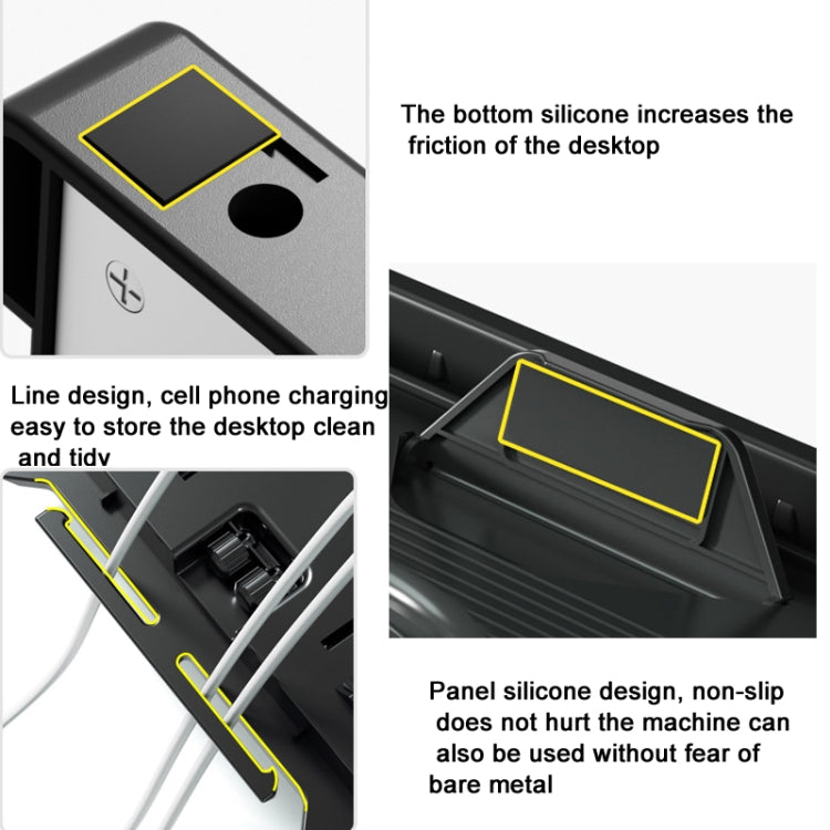 Staffa per alzare il computer in alluminio con supporto per laptop pieghevole a doppio strato