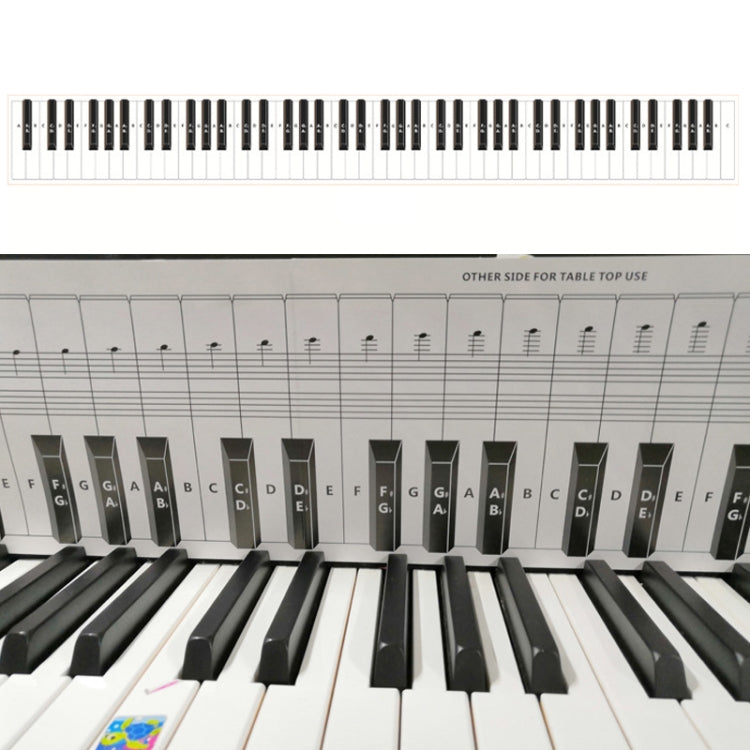 Tabella pratica diteggiatura pianoforte 88 tasti bianca