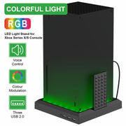 Per Xbox Series X S Base per ventola di raffreddamento di ricarica Base per caricabatterie con luce colorata RGB, RGB Colorful Light
