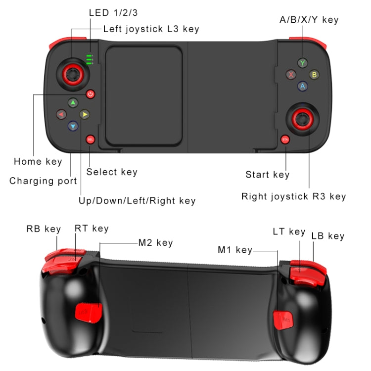 Controller di gioco telescopico D3 Bluetooth 5.0 per smartphone