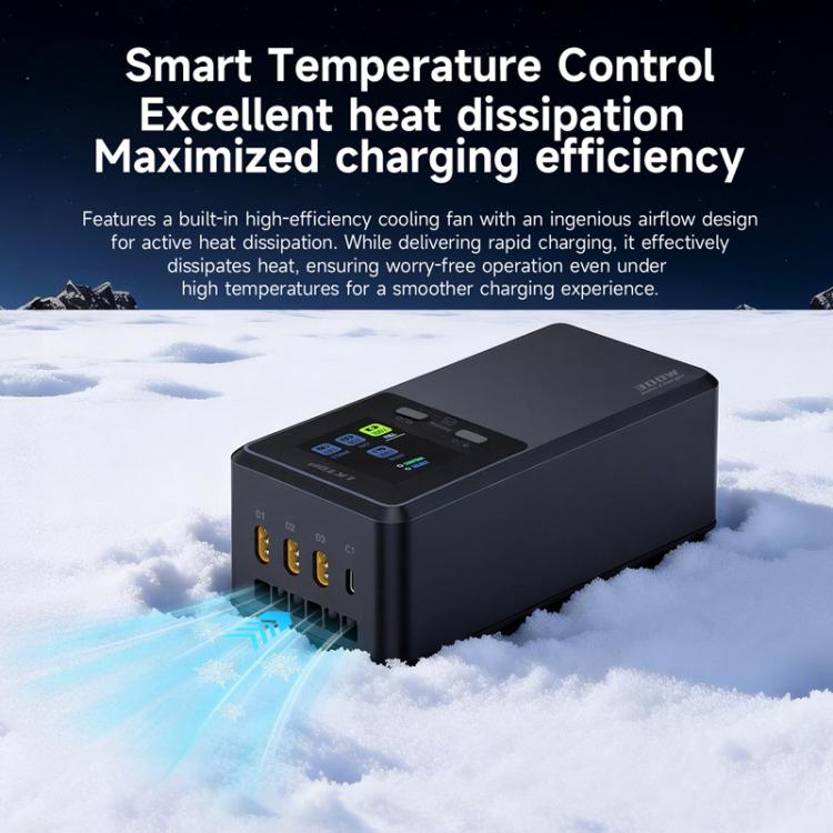 Per DJI Matrice 4D / 4TD LKTOP UC363 Display digitale, gestore di ricarica a 3 canali, caricabatterie rapido da 300 W, caricabatterie rapido per batteria., US Plug, EU Plug