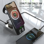 Caricabatterie wireless 6 in 1 con orologio per iPhone 12, 13, 14