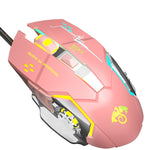 LEAVEN X6 6 tasti Game Computer Mouse ergonomico cablato, lunghezza cavo: 1,42 m
