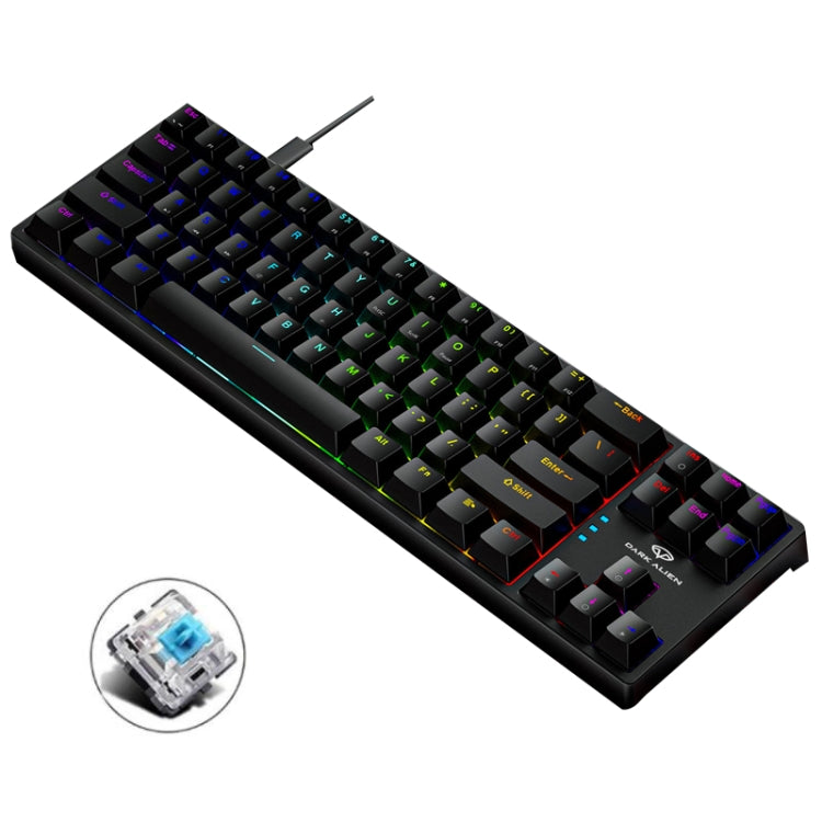 Dark Alien K710 71 tasti Tastiera cablata per gioco incandescente, lunghezza cavo: 1,8 m, Black Green Shaft, White Green Shaft, Pink Green Shaft, Blue Green Shaft, Black White Green shaft, White Black Green Shaft, Black White Red Shaft�����������������...