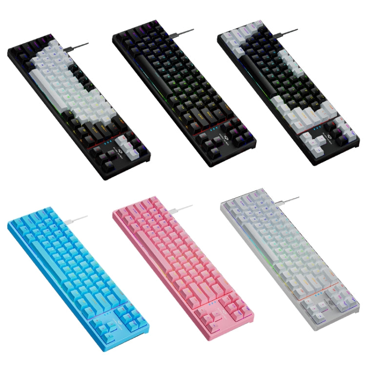 Dark Alien K710 71 tasti Tastiera cablata per gioco incandescente, lunghezza cavo: 1,8 m, Black Green Shaft, White Green Shaft, Pink Green Shaft, Blue Green Shaft, Black White Green shaft, White Black Green Shaft, Black White Red Shaft�����������������...