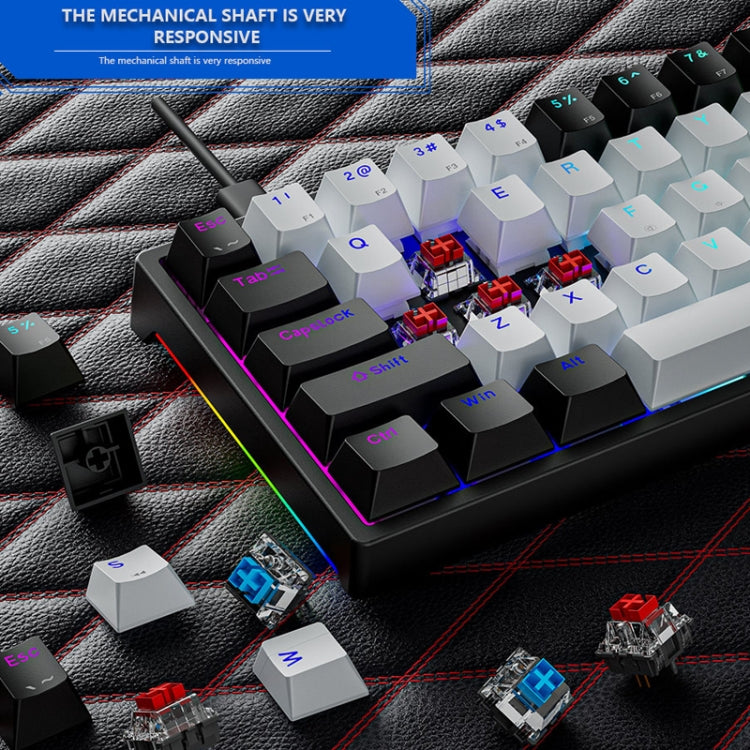Dark Alien K710 71 tasti Tastiera cablata per gioco incandescente, lunghezza cavo: 1,8 m, Black Green Shaft, White Green Shaft, Pink Green Shaft, Blue Green Shaft, Black White Green shaft, White Black Green Shaft, Black White Red Shaft�����������������...