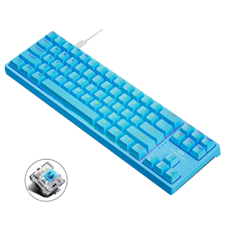 Dark Alien K710 71 tasti Tastiera cablata per gioco incandescente, lunghezza cavo: 1,8 m, Black Green Shaft, White Green Shaft, Pink Green Shaft, Blue Green Shaft, Black White Green shaft, White Black Green Shaft, Black White Red Shaft�����������������...