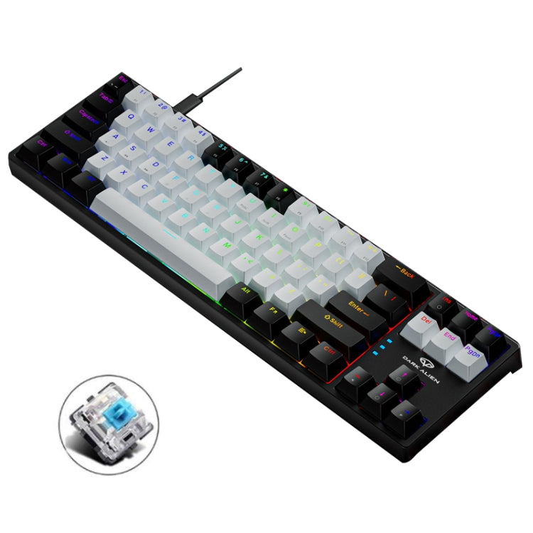 Dark Alien K710 71 tasti Tastiera cablata per gioco incandescente, lunghezza cavo: 1,8 m, Black Green Shaft, White Green Shaft, Pink Green Shaft, Blue Green Shaft, Black White Green shaft, White Black Green Shaft, Black White Red Shaft�����������������...