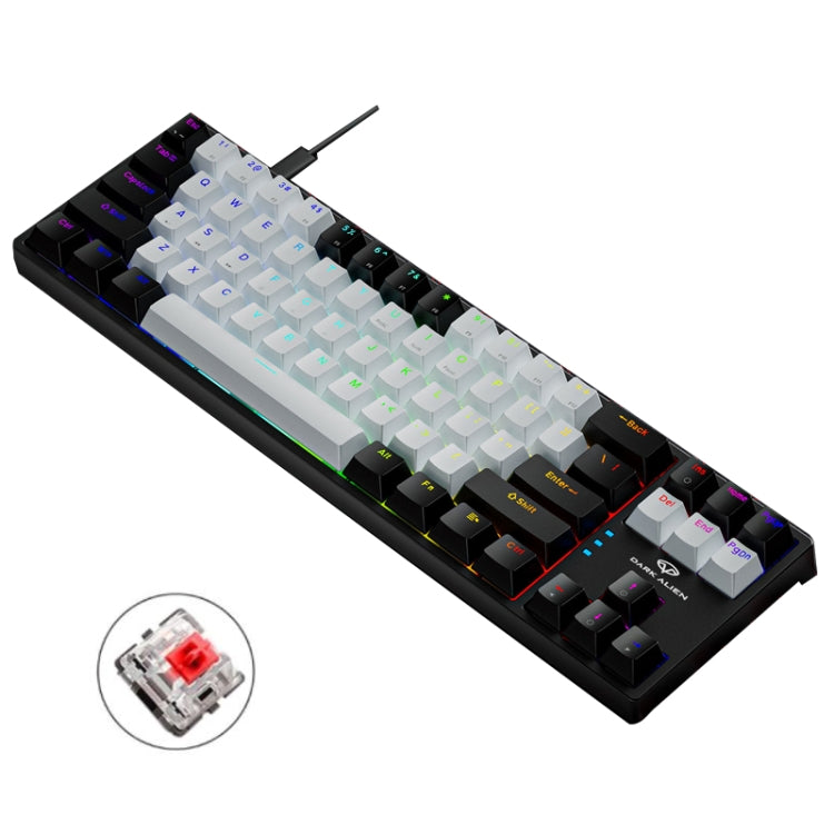 Dark Alien K710 71 tasti Tastiera cablata per gioco incandescente, lunghezza cavo: 1,8 m, Black Green Shaft, White Green Shaft, Pink Green Shaft, Blue Green Shaft, Black White Green shaft, White Black Green Shaft, Black White Red Shaft�����������������...