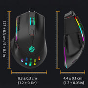 K-Snake BM520 Mouse da gioco wireless dual-mode a 9 pulsanti 3200 DPI 2.4G RGB