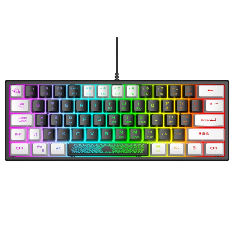ZIYOULANG K61 Tastiera cablata per notebook con illuminazione RGB a 62 tasti, lunghezza cavo: 1,5 m, K61 Black White, K61 White Black, K61 Blue White, K61 White Blue