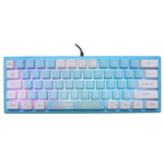 ZIYOULANG K61 Tastiera cablata per notebook con illuminazione RGB a 62 tasti, lunghezza cavo: 1,5 m, K61 Black White, K61 White Black, K61 Blue White, K61 White Blue