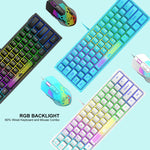 ZIYOULANG K61 Tastiera cablata per notebook con illuminazione RGB a 62 tasti, lunghezza cavo: 1,5 m, K61 Black White, K61 White Black, K61 Blue White, K61 White Blue