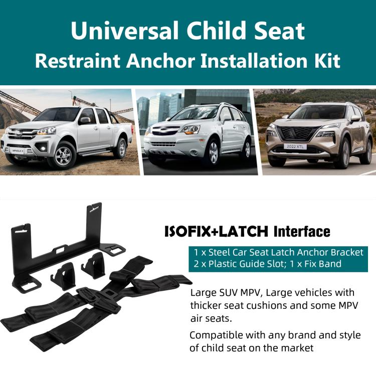 Kit Staffa ISOFIX Universale Estesa - Interfaccia Ancoraggio per Seggiolino Auto