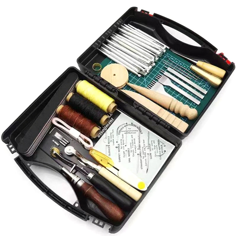 59 in 1 Set di strumenti fai-da-te in pelle fatti a mano Set di strumenti per cucito artigianale, stile:, A5 Pads, Rotating Knives