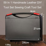 59 in 1 Set di strumenti fai-da-te in pelle fatti a mano Set di strumenti per cucito artigianale, stile:, A5 Pads, Rotating Knives