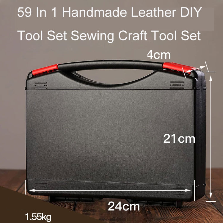 59 in 1 Set di strumenti fai-da-te in pelle fatti a mano Set di strumenti per cucito artigianale, stile:, A5 Pads, Rotating Knives