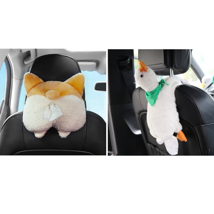 Scatola per fazzoletti multifunzionale con braccioli per cartoni animati, stili:, Corgi, Lying Goose