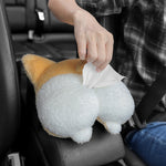 Scatola per fazzoletti multifunzionale con braccioli per cartoni animati, stili:, Corgi, Lying Goose