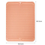 Tappetino termico ispessito in TPR Tappetino antiscivolo con motivo a onde, Khaki Pink, Khaki Gray, Khaki Blue