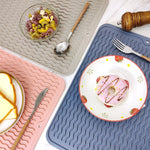Tappetino termico ispessito in TPR Tappetino antiscivolo con motivo a onde, Khaki Pink, Khaki Gray, Khaki Blue