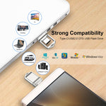 USB 2.0 + Type-C/USB-C ad alta velocità Mini computer e telefono U disco rotante a doppio scopo, 16GB, 32GB, 64GB, 128GB