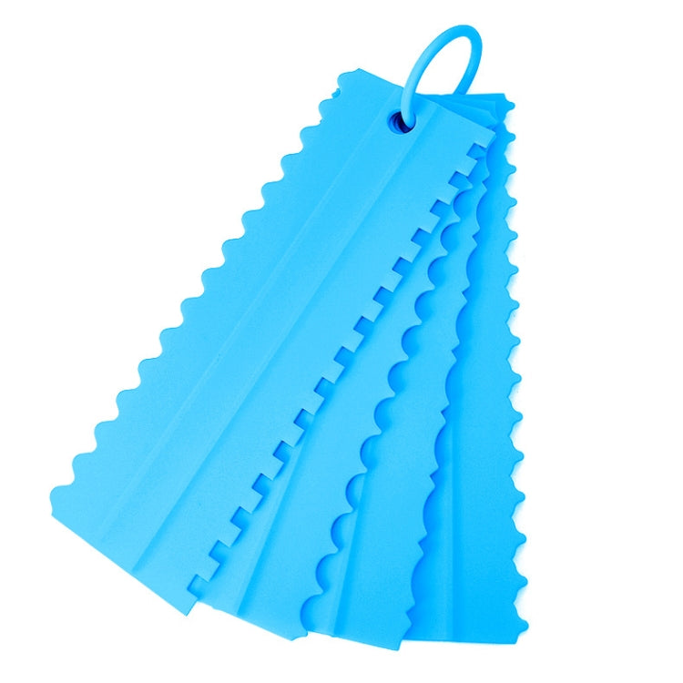 4 pezzi / set raschietto per crema in plastica PP spianatrice per torta al forno a doppio lato a dente di sega, 4 PCS / Set White, 4 PCS / Set Yellow, 4 PCS / Set Sky Blue, 4 PCS / Set Pink