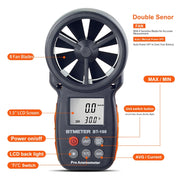 Anemometro palmare BT-100 Strumento di misurazione della temperatura del freddo del vento della velocità del vento, BT-100