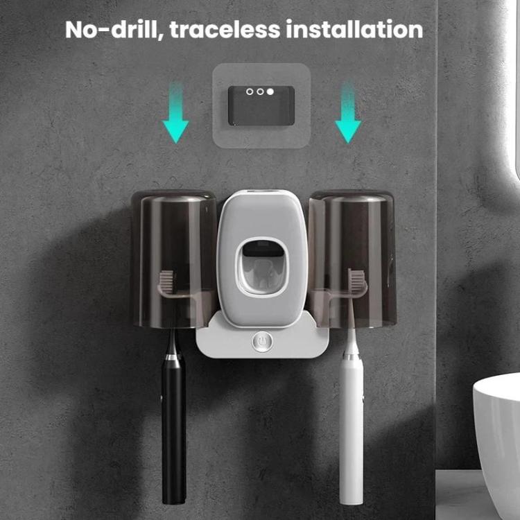 Sterilizzatore intelligente per spazzolini da denti con tecnologia UV e supporto da parete.