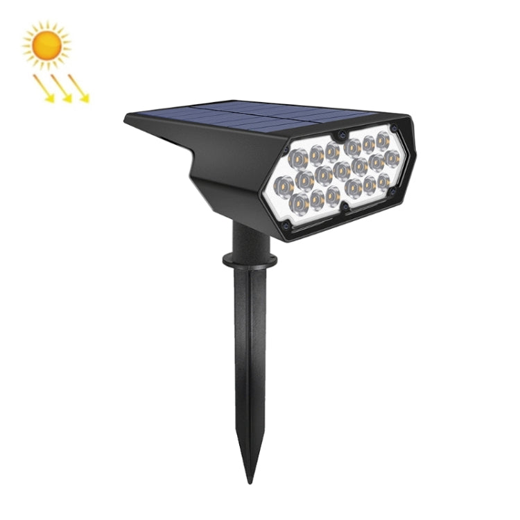 Faretto solare da giardino 19 LED con pannello policristallino