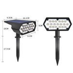 Faretto solare da giardino 19 LED con pannello policristallino