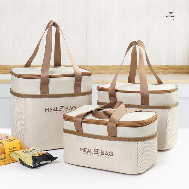 Borsa termica quadrata isolante per il pranzo con manici, ideale per la preparazione dei pasti., Small, Medium, Large