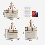 Borsa termica quadrata isolante per il pranzo con manici, ideale per la preparazione dei pasti., Small, Medium, Large