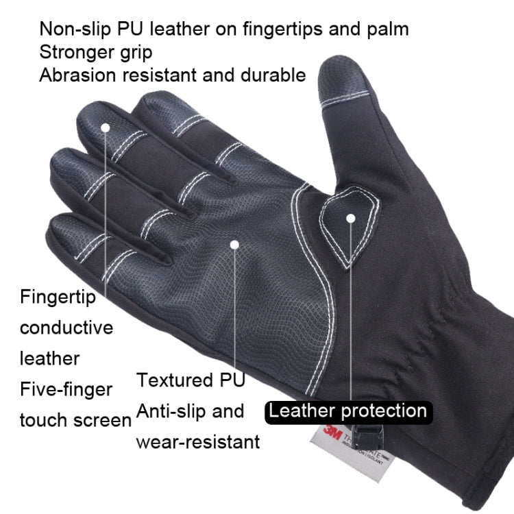 HUNTRANGE A023 Guanti touch screen in velluto per equitazione sportiva impermeabile all'aperto, M, L, XL