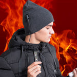 Cappello lavorato a maglia caldo e antivento per esterni con riscaldamento elettrico USB, 24x24cm