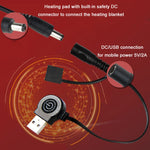 Cuscino riscaldante termostatico intelligente con ricarica USB, Black
