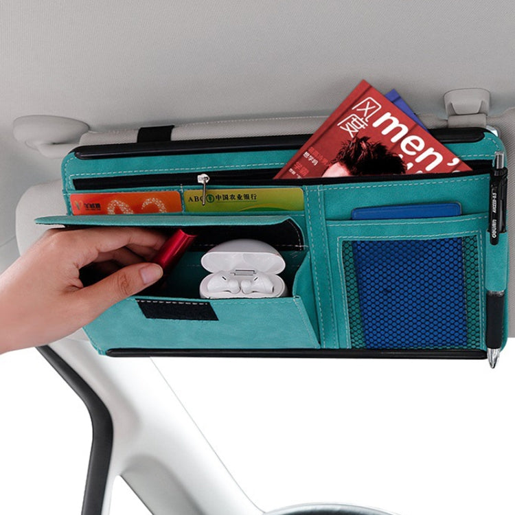DE RAN FU Car Shade Glasses Box Storage Bag Car Flip Fur Colla Box Zipper Card Bag, 8018 Blue, 8018 Black, 8018 Brown, 8018 Grey
