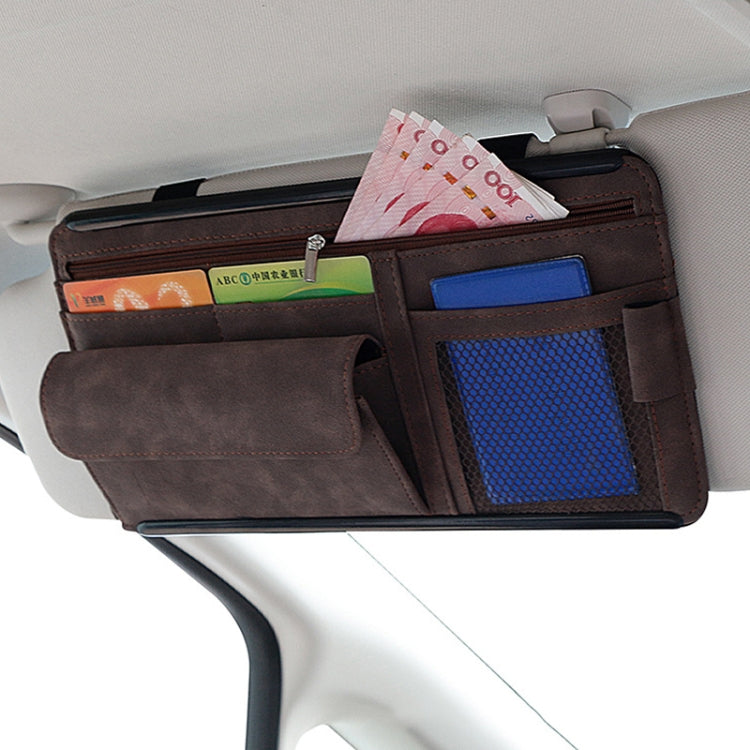 DE RAN FU Car Shade Glasses Box Storage Bag Car Flip Fur Colla Box Zipper Card Bag, 8018 Blue, 8018 Black, 8018 Brown, 8018 Grey