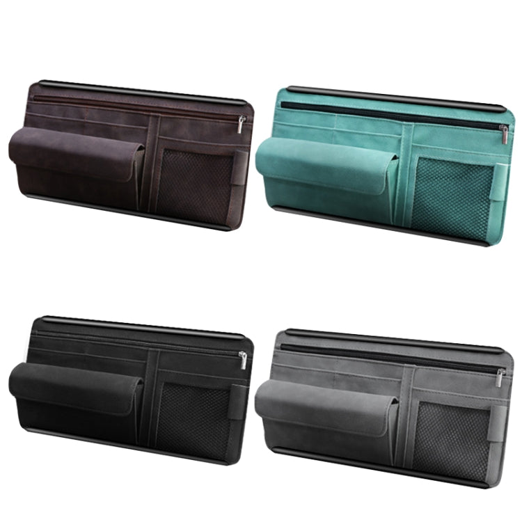 DE RAN FU Car Shade Glasses Box Storage Bag Car Flip Fur Colla Box Zipper Card Bag, 8018 Blue, 8018 Black, 8018 Brown, 8018 Grey